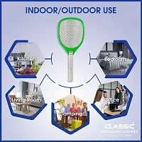 Classic Mosquito Racket with 400mAH Battery | Rechargeable Insect Killer | Mosquito Bat| Made in India (Blue)-thumb1