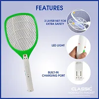 Classic Mosquito Racket with 400mAH Battery | Rechargeable Insect Killer | Mosquito Bat| Made in India (Blue)-thumb2