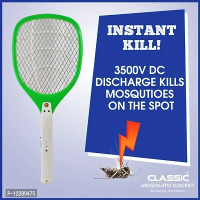 Classic Mosquito Racket with 400mAH Battery | Rechargeable Insect Killer | Mosquito Bat| Made in India (Blue)-thumb4