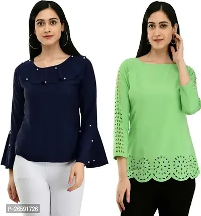 Elegant Rayon Solid Top For Women- Pack Of 2-thumb0