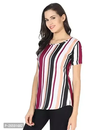 Elegant Rayon Striped Top For Women-thumb0
