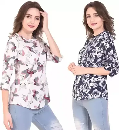 Printed Casual wear Top Combo of 2