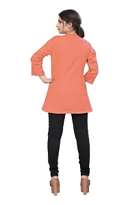 Citron Women's Slub Cotton Western Style Short Sleeve Lightweight Breathable Embroidered Tunic Top (TUNIC-Peach -M)-thumb4