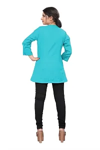 Citron Women's Slub Cotton Western Style Short Sleeve Lightweight Breathable Embroidered Tunic Top (TUNIC-Sky Blue -S)-thumb4