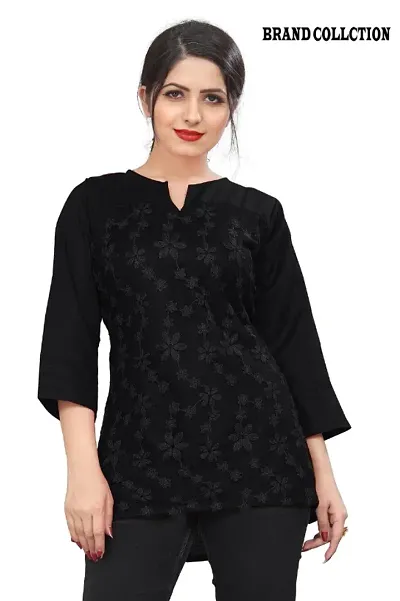 Trendy Embroidered Cotton Tunic