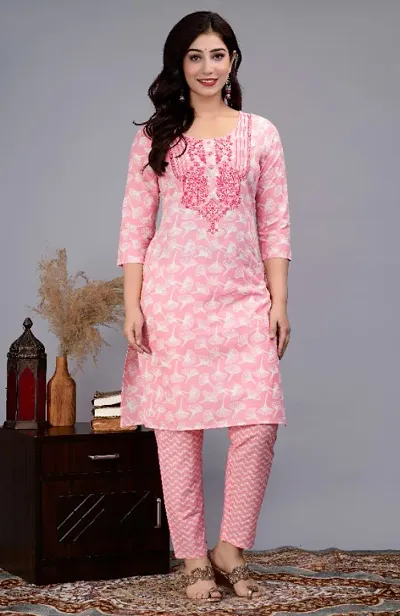 Fancy Cotton Printed Kurta Bottom Set