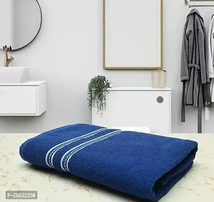 Stylish Cotton Bolls Textiles Cotton Bath Towel Large Size - 70X140 Cm - Elegant Blue-thumb0