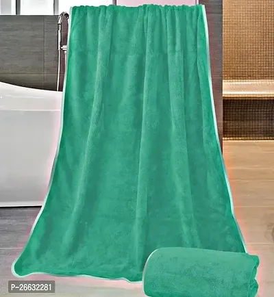 Stylish Cotton Bolls Microfiber Bath Towel Large Size 75X150Cm Emerald Green