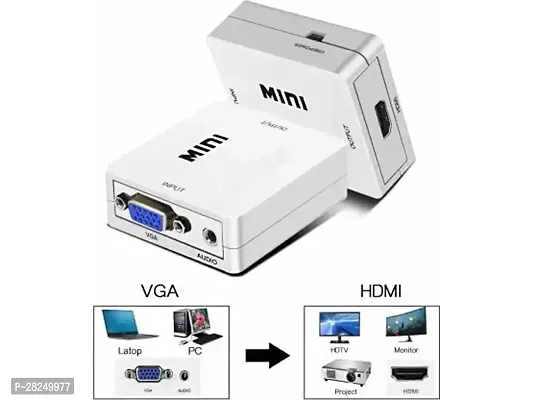 TV-Out Cable Mini HDMI2VGA HD Video Converter with 3.5mm Audio-thumb0
