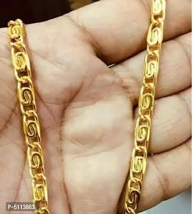 Artificial Classic Gold Plated Brass Chain And Bracelet For Men