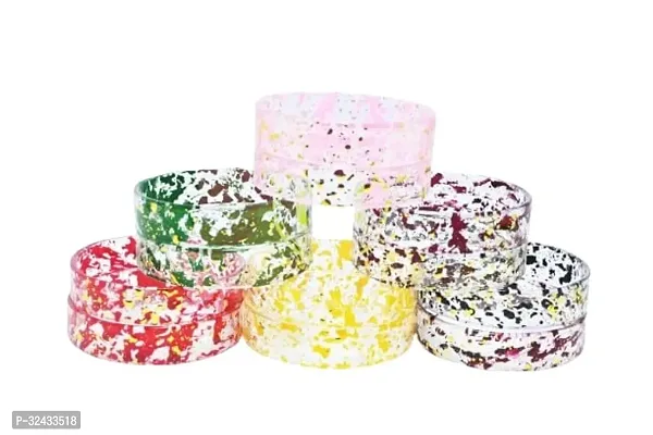 Stylish Sparkle Transparent Unjointed Glass Bangle Set-12 Pieces-thumb0