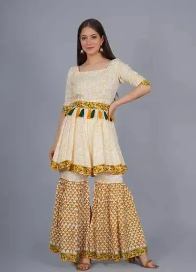 Stylish Cotton Pakistani Style Kurta Bottom Set