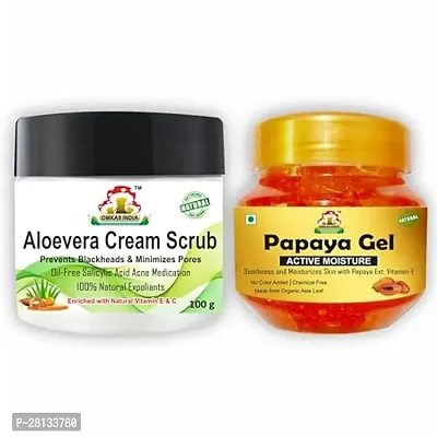 New Papaya Gel And Scrub Remove Dead Skin And Impurities Pack Of 2