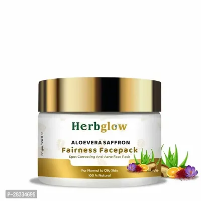 herbglow aloevera saffron fairness face pack-thumb0