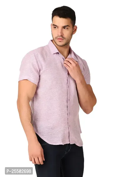 Reliable Multicoloured Linen Short Sleeves Casual Shirt For Men-thumb4