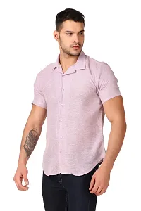 Reliable Multicoloured Linen Short Sleeves Casual Shirt For Men-thumb2