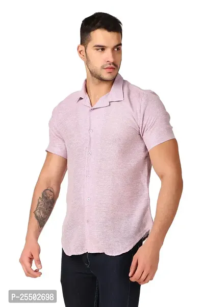 Reliable Multicoloured Linen Short Sleeves Casual Shirt For Men-thumb3