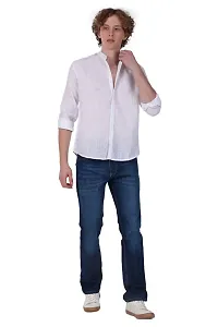 Reliable White Linen Long Sleeves Casual Shirt For Men-thumb3