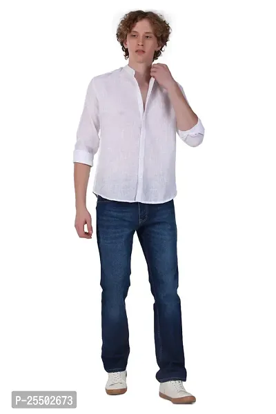 Reliable White Linen Long Sleeves Casual Shirt For Men-thumb4