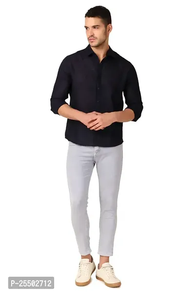 Reliable Black Linen Long Sleeves Casual Shirt For Men-thumb2