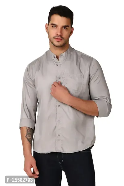 Reliable Grey Linen Long Sleeves Casual Shirt For Men