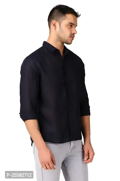 Reliable Black Linen Long Sleeves Casual Shirt For Men-thumb4