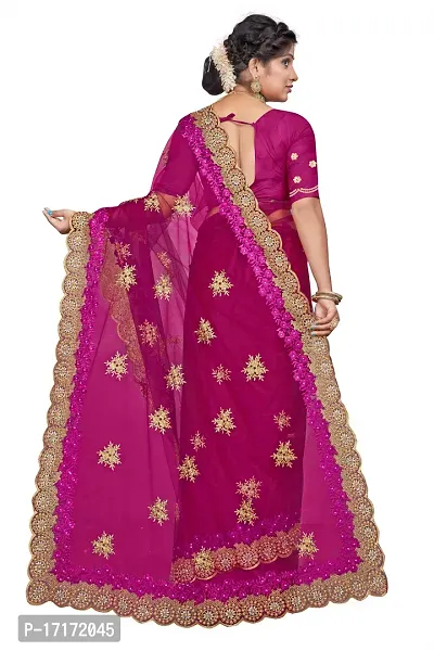 embroidery net sarees-thumb5