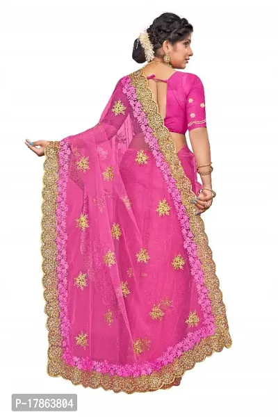 Net Embroidered Fashion Saree-thumb4