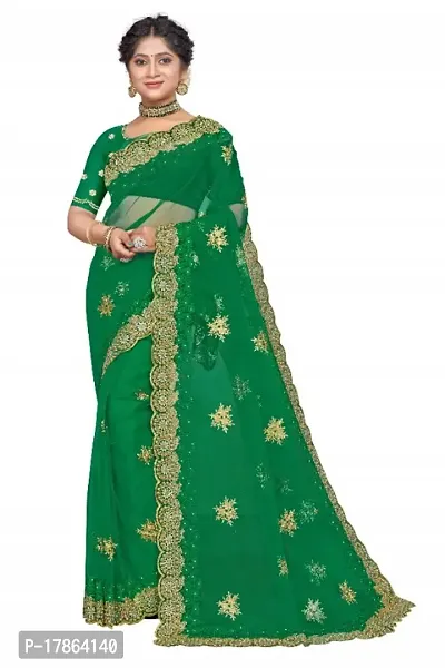 Net Embroidered Fashion Saree