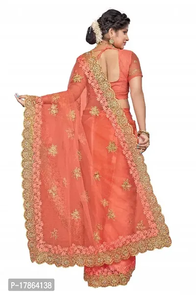 Net Embroidered Fashion Saree-thumb4