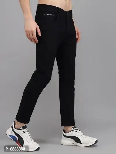 New Stylish Standard Denim Slim Fit Black Jeans For Men-thumb3