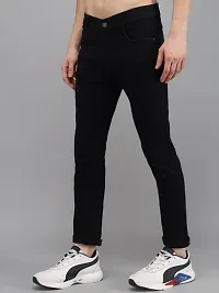 New Stylish Standard Denim Slim Fit Black Jeans For Men-thumb3