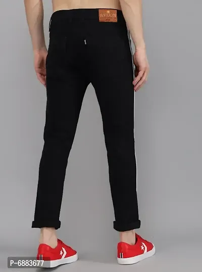 Stylish Side Strip White Patti Black Jeans for Men-thumb4