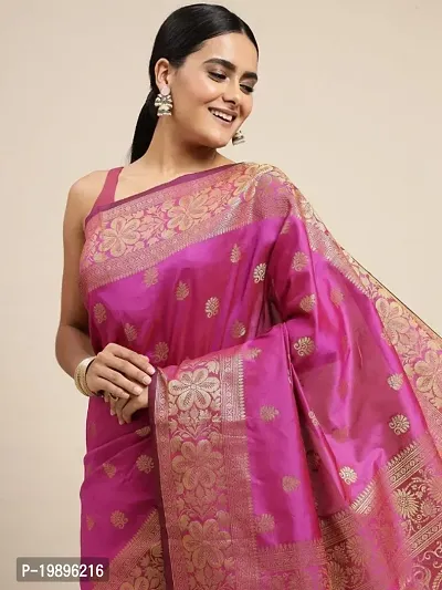 Stylish Women Banarasi Soft Silk Saree with Blouse piece-thumb0