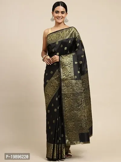 Stylish Women Banarasi Soft Silk Saree with Blouse piece-thumb0