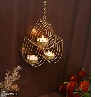 Diwali Decorative 3 Diya Hanging Tealight Candle Holder Hanging Tea Light Holder Tealight Holder With Chain Diwali Gifts-thumb0