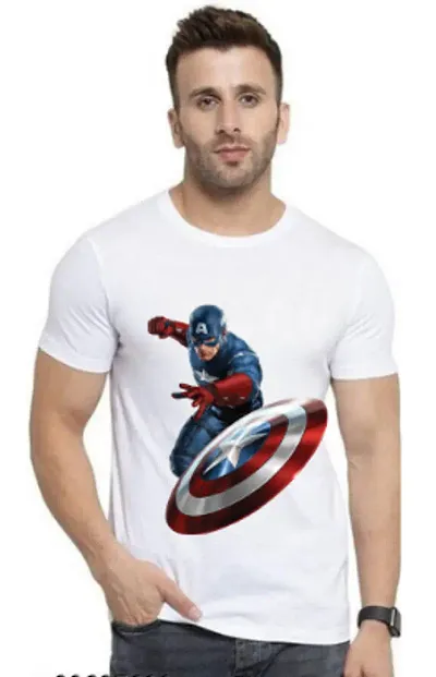 More & More Unisex-Child Regular Fit Captain America Printed Tshirt