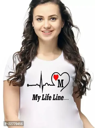 Zenloop Styles Round Neck My Life Line Printed Tshirts-thumb0