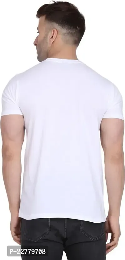 Zenloop Styles Men Round Neck White Printed T-shirts-thumb2