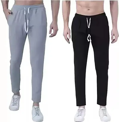 Stylish Fancy Blend Regular Track Pants For Men Pack Of 2