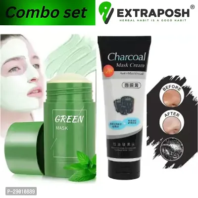 Green Stick Face Mask with Charcoal Peel of Mask Combo