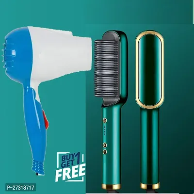 Best Quality Hair Application Combo ndash; Hair Comb Straight  and Hair Dryer (Multicolor)-thumb0