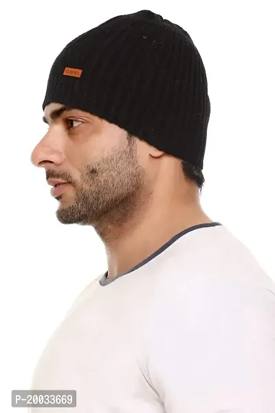 G BULL Acrylic Winter Solid Cap for Men(GMCAP501NAVY)-thumb2