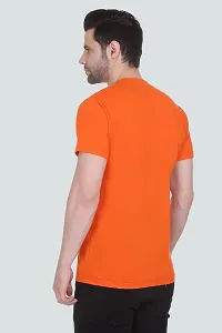 G-BULL Men's Plain Solid Regular Fit Half Sleeve Pure Cotton Casual Wear Pack of 2(2PCD.Sky,Orange-L)-thumb4