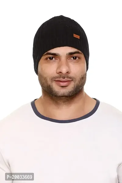 G BULL Acrylic Winter Solid Cap for Men(GMCAP501NAVY)