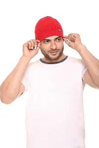 G BULL Acrylic Winter Solid Cap for Men(GMCAP501RED)-thumb4