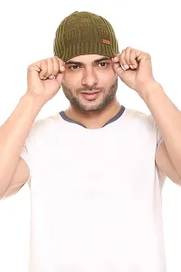 G BULL Acrylic Winter Solid Cap for Men(GMCAP500OLIVE)-thumb4