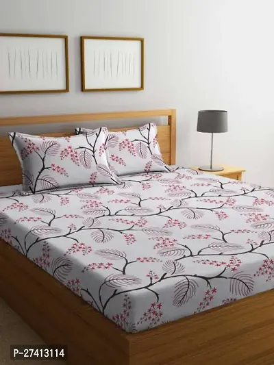 Comfortable Polycotton Printed Double Bedsheet with Two Pillow Covers