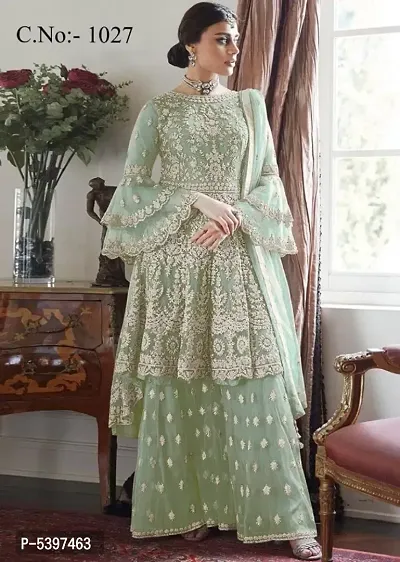 Presenting latest collections of Net Embroidered Dress Material with Dupatta-thumb0