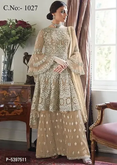 Presenting latest collections of Net Embroidered Dress Material with Dupatta